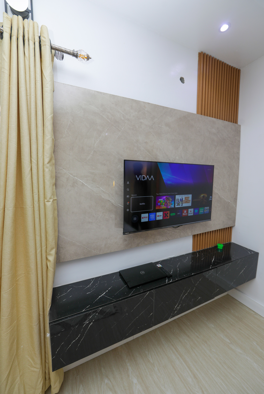 Bedroom marble TV entertainment unit